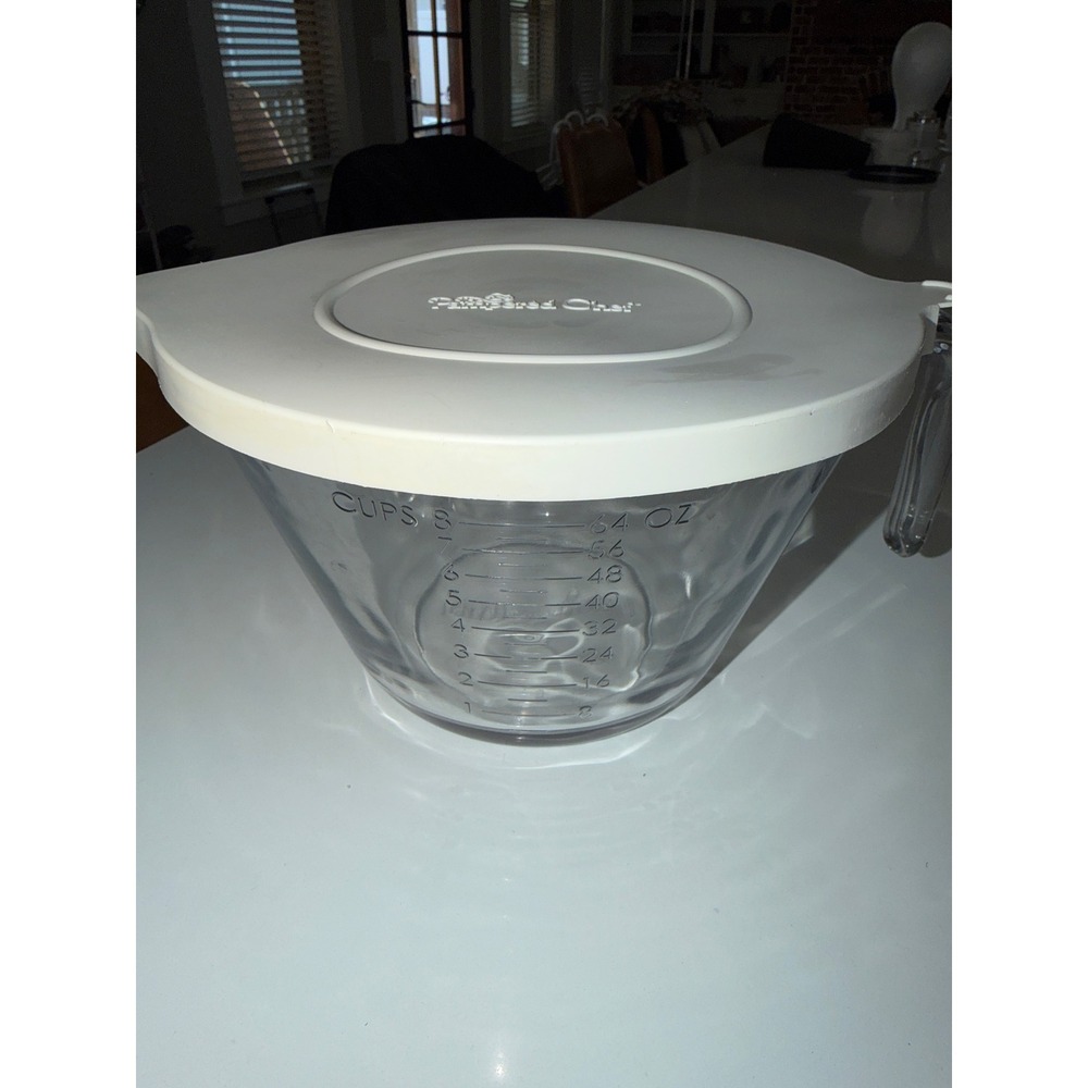 Pampered Chef Classic Batter Bowl 8 Cup 2L Glass Mixing Bowl with Lid 2230